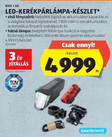 LED-KERÉKPÁRLÁMPA-KÉSZLET*