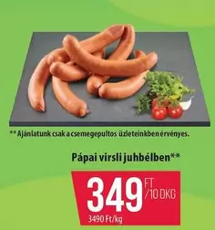 Pápai virsli juhbélben