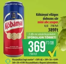 világos dobozos sör