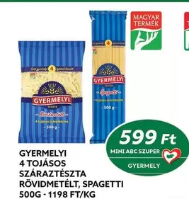 4 TOJÁSOS SZÁRAZTÉSZTA RÖVIDMETÉLT, SPAGETTI