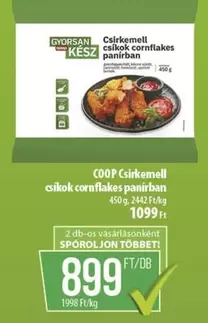 Csirkemell csíkok cornflakes panirban