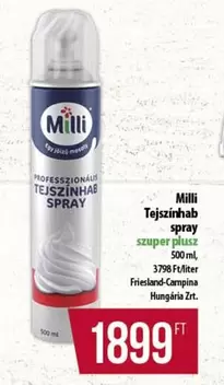 Tejszínhab spray