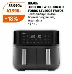 3030I BK TWINCOOK3TD FORRÓ LEVEGŐS FRITŐZ