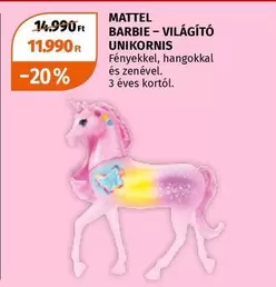 Barbie - VILÁGÍTÓ UNIKORNIS