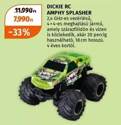 AMPHY SPLASHER 2,4 GHz-es vezérlésű, 4x4-es meghajtású jármű