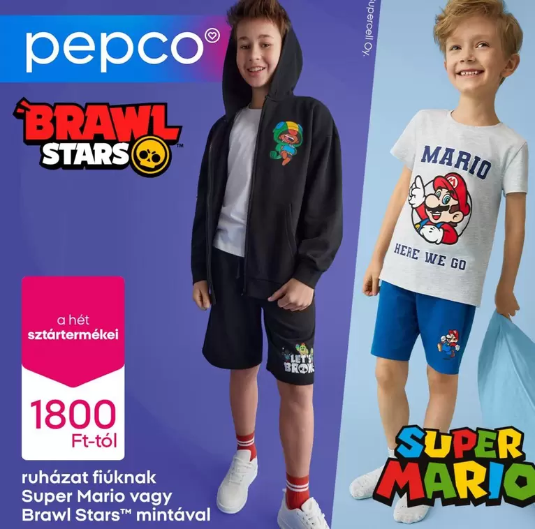 Super Mario - Ruházat fiúknak  vagy Brawl Stars mintával