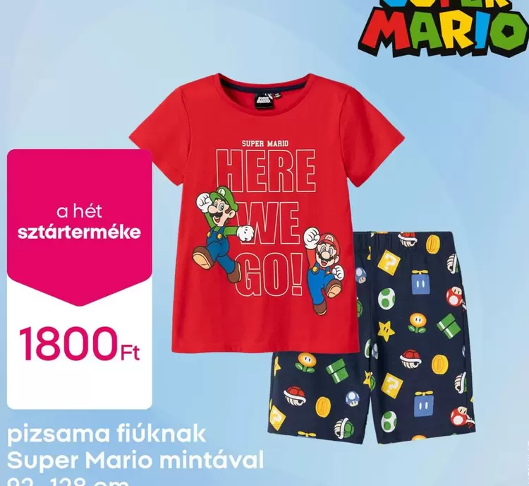 Super Mario - pizsama fiúknak  mintával