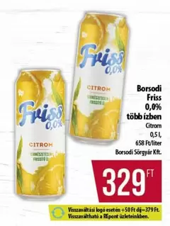 Borsodi Friss 0,0% Citrom