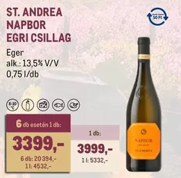 ST. ANDREA NAPBOR EGRI CSILLAG