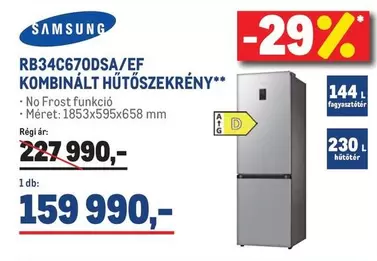 RB34C670DSA/EF Kombinált Hűtőszekrény