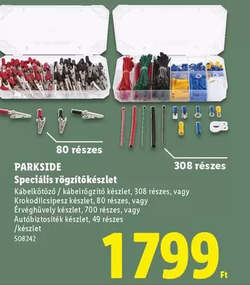 Speciális rögzítőkészlet Kábelkötöző / kábelrögzítő készlet, 308 részes, vagy Krokodilcsipesz készlet, 80 részes, vagy Érvéghüvely készlet, 700 részes, vagy Autóbiztosíték készlet, 49 részes /készlet 508242