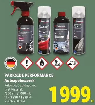 PARKSIDE PERFORMANCE Autóápolószerek
