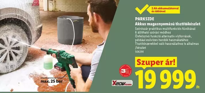 Akkus magasnyomású tisztítókészlet