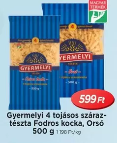 4 tojásos száraztészta Fodros kocka, Orsó