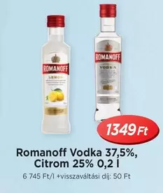 Vodka 37,5%, Citrom 25% 0,2 l