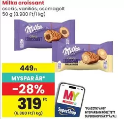 Milka croissant csokis, vaníliás