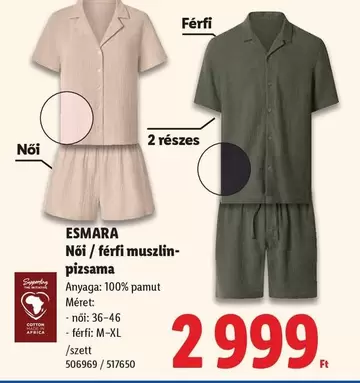 Női / férfi muszlin-pizsama