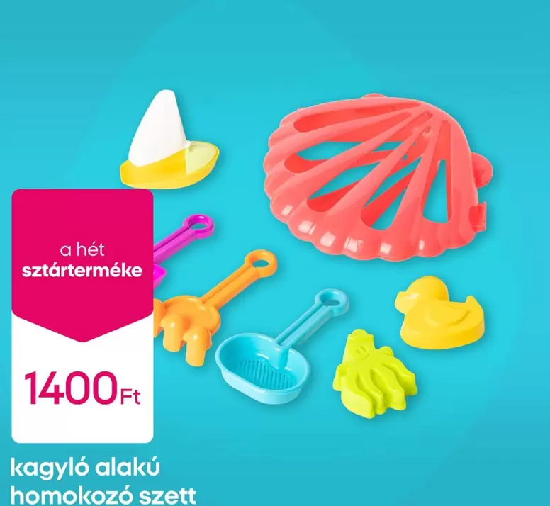 kagyló alakú homokozó szett