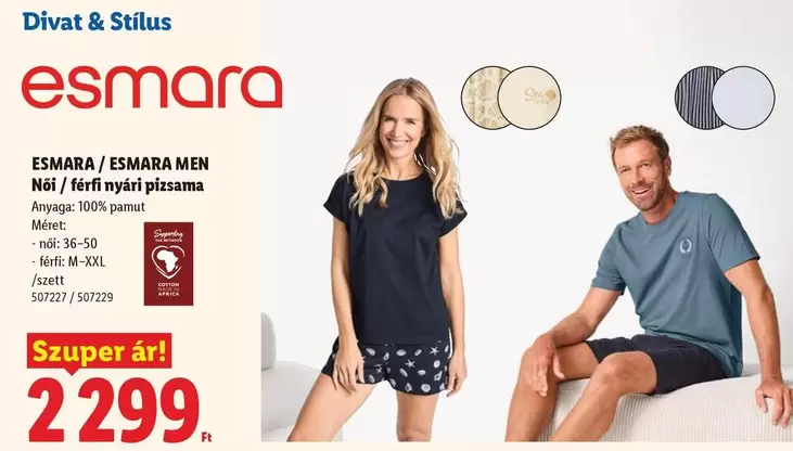 ESMARA / ESMARA MEN Női / férfi nyári pizsama