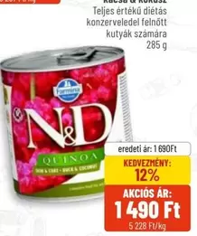 Teljes értékű diétás konzervétel felnőtt kutyák számára