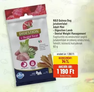 Quinoa Dog jutalomfalat Adult Mini - Digestion Lamb