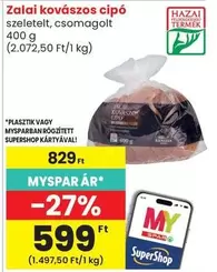 Zalai kovászos cipó szeletelt, csomagolt