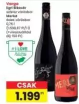 Varga Egri Bikavér száraz vörösbor Merlot