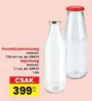 Üvegpalack tetővel