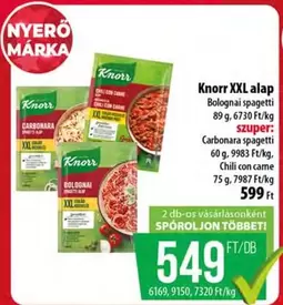 Xxl - Bolognai spagetti, Carbonara spagetti, Chili con carne