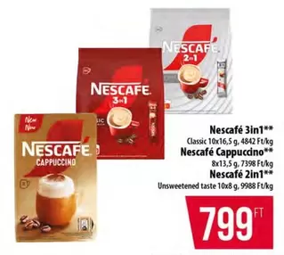 Nescafé Cappuccino, Nescafé 3in1, Nescafé 2in1