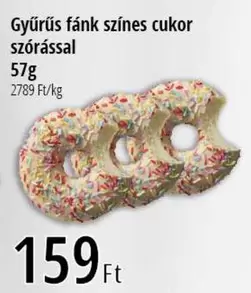 Gyűrűs fánk színes cukor szórással
