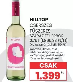 CSERSEGI FŰSZERES SZÁRAZ FEHÉR BOR