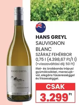 Marlborough - SAUVIGNON BLANC SZÁRAZ FEHÉRBOR