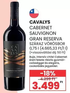CABERNET SAUVIGNON GRAN RESERVA SZÁRAZ VÖRÖSBOR