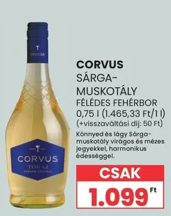 SÁRGA-MUSKOTÁLY FÉLÉDES FEHÉR BOR
