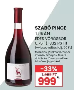 TURÁN ÉDES VÖRÖSBOR
