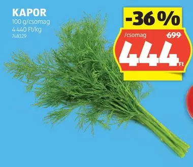 KAPOR 100 g/csomag 4 440 Ft/kg 748329