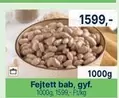 Fejtett bab, gyf.