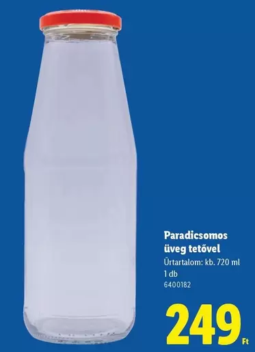 Paradicsomos üveg tetővel