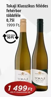 Tokaji Klasszikus félédes fehérbor