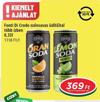 Fonti Di Crodo szénsavas üdítőital