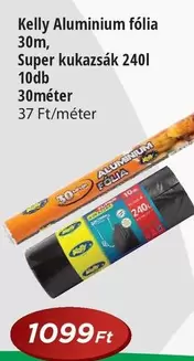 Kelly Aluminium fólia 30m, Super kukazsák 240l 10db