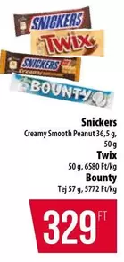 Snickers, Twix, Bounty