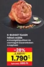 S-BUDGET füstölt hátsó csülök