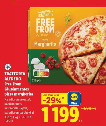 Trattoria Alfredo Free From Glúnmentes pizza margherita