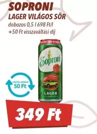 SOPRONI LAGER VILÁGOS SÖR