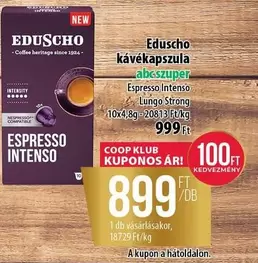 Eduscho kávékapszula Espresso Intenso Lungo Strong