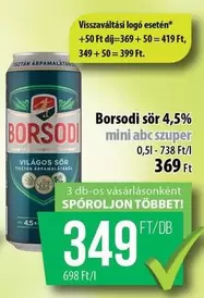 Borsodi sör 4,5%