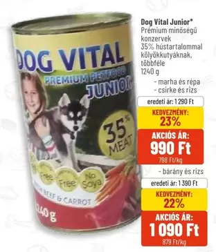 Dog Vital Junior Prémium minőségű konzerv