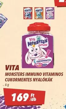 MONSTERS IMMUNO VITAMINOS CUKORMENTES NYALÓKÁK